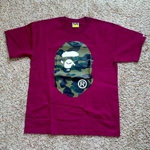 A Bathing Ape “Ape Head” Logo Tee Burgundy